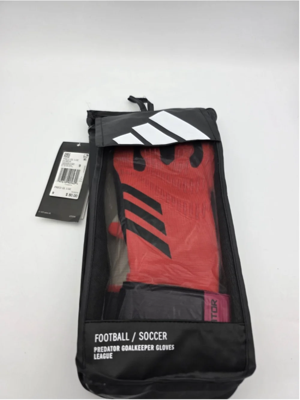 Adidas Soccer Goalkeeper Gloves Predator League Turbo Orange Black Size 9 IX3859